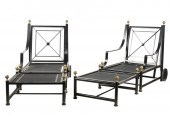 BLACK METAL AND BRASS PATIO SE