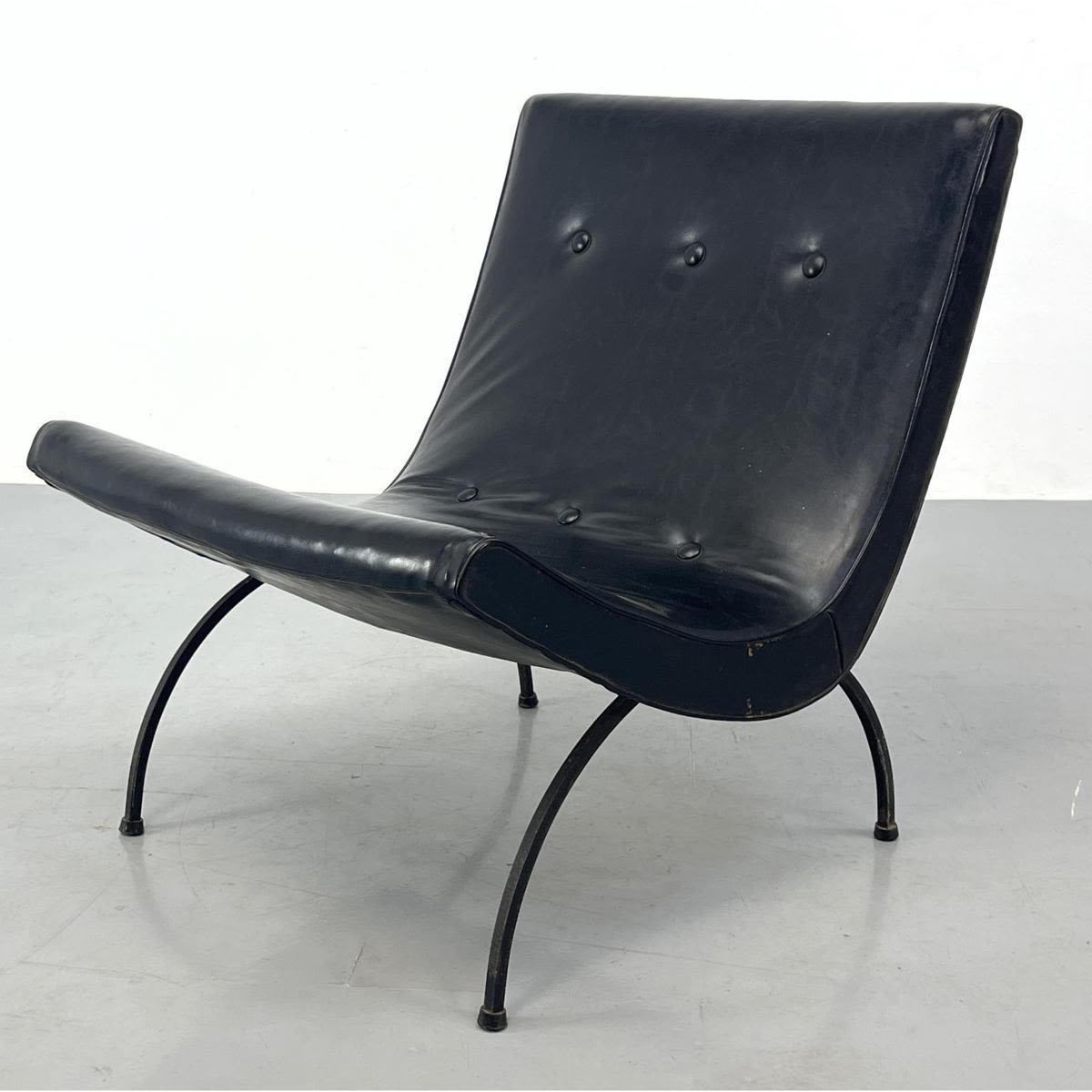 Black Milo Baughman Scoop Lounge