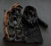 Black mink and leather coat to