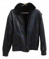 BLACK MINK AND LEATHER JACKET,