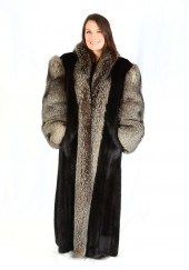 BLACK MINK COAT WITH GREY FOX