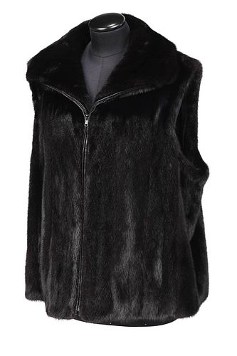 BLACK MINK FUR VEST20th century,