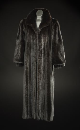 Black Mink Swing Coat,  with set-in
