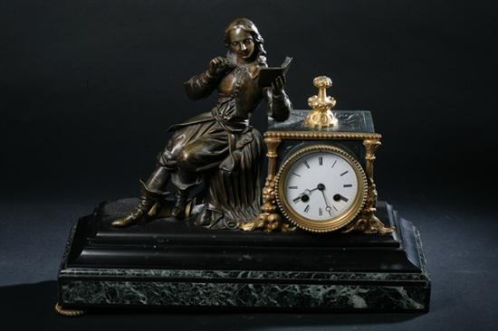 BLACK ONYX AND GILT METAL FIGURAL