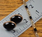 BLACK ONYX AND YELLOW GOLD BRA