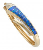 BLACK OPAL AND DIAMOND 14KT HI