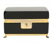 BLACK OPALINE GLASS CASKET BRO