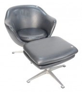 BLACK OVERMAN CHAIR AND OTTOMA
