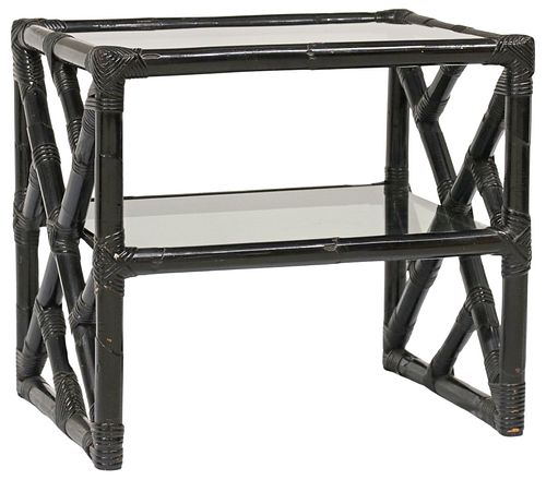 BLACK PAINTED BAMBOO &AMP; RATTAN