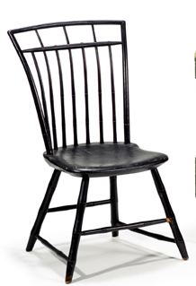 Black painted birdcage Windsor side