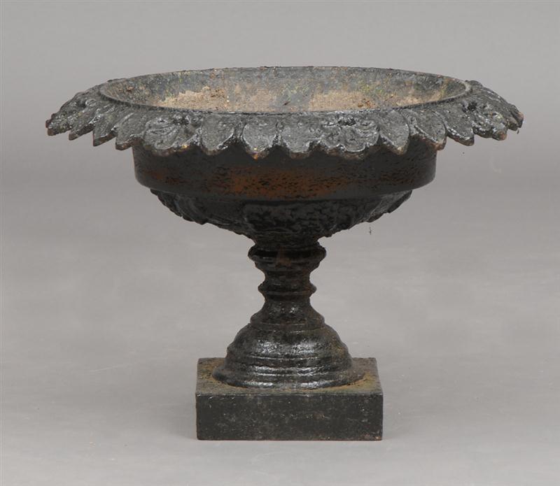 BLACK-PAINTED CAST-IRON GARDEN