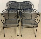 BLACK PAINTED CAST IRON TABLE