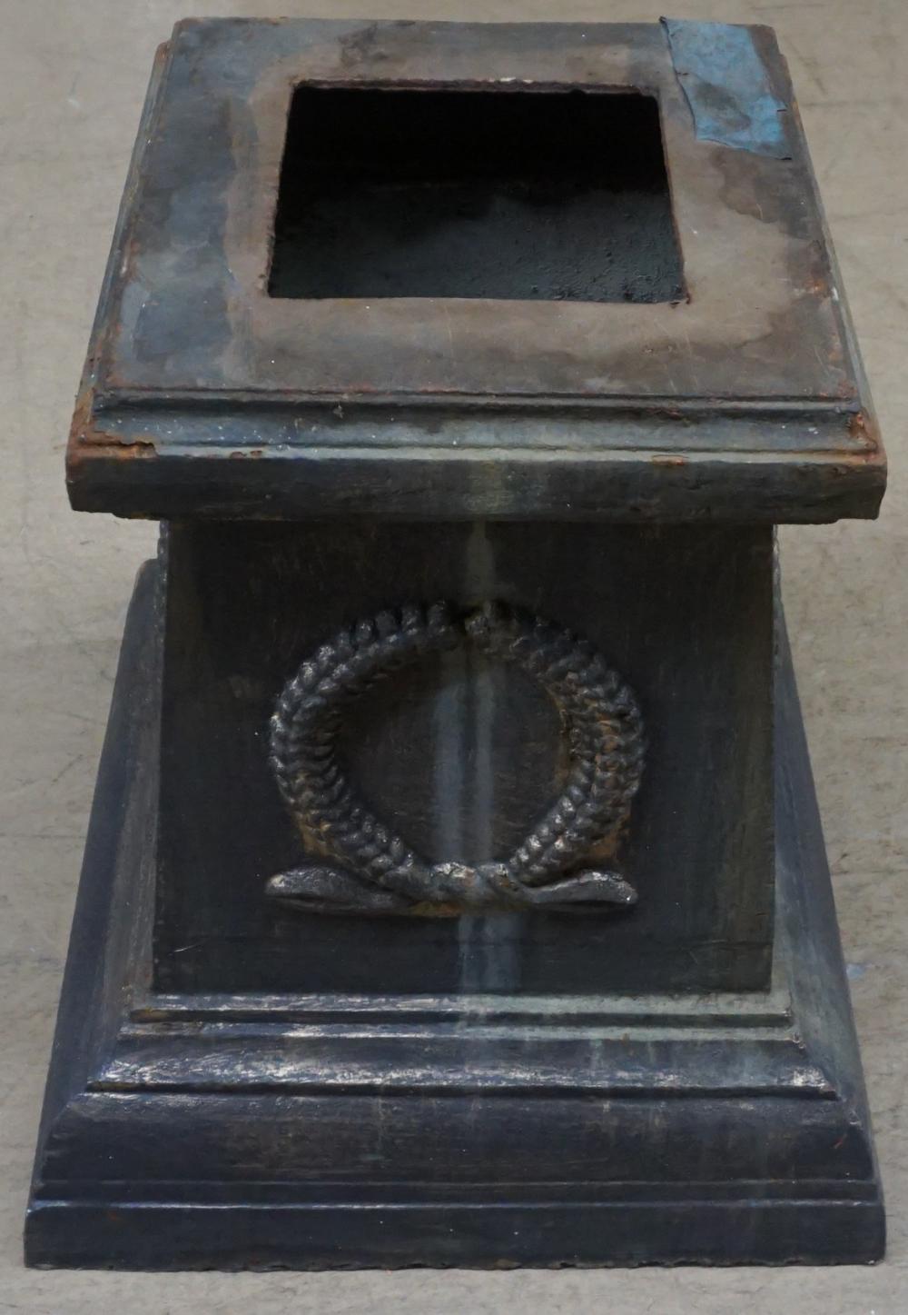 BLACK PAINTED CAST LEAD OUTDOOR URN