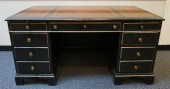 BLACK PAINTED DOUBLE PEDESTAL