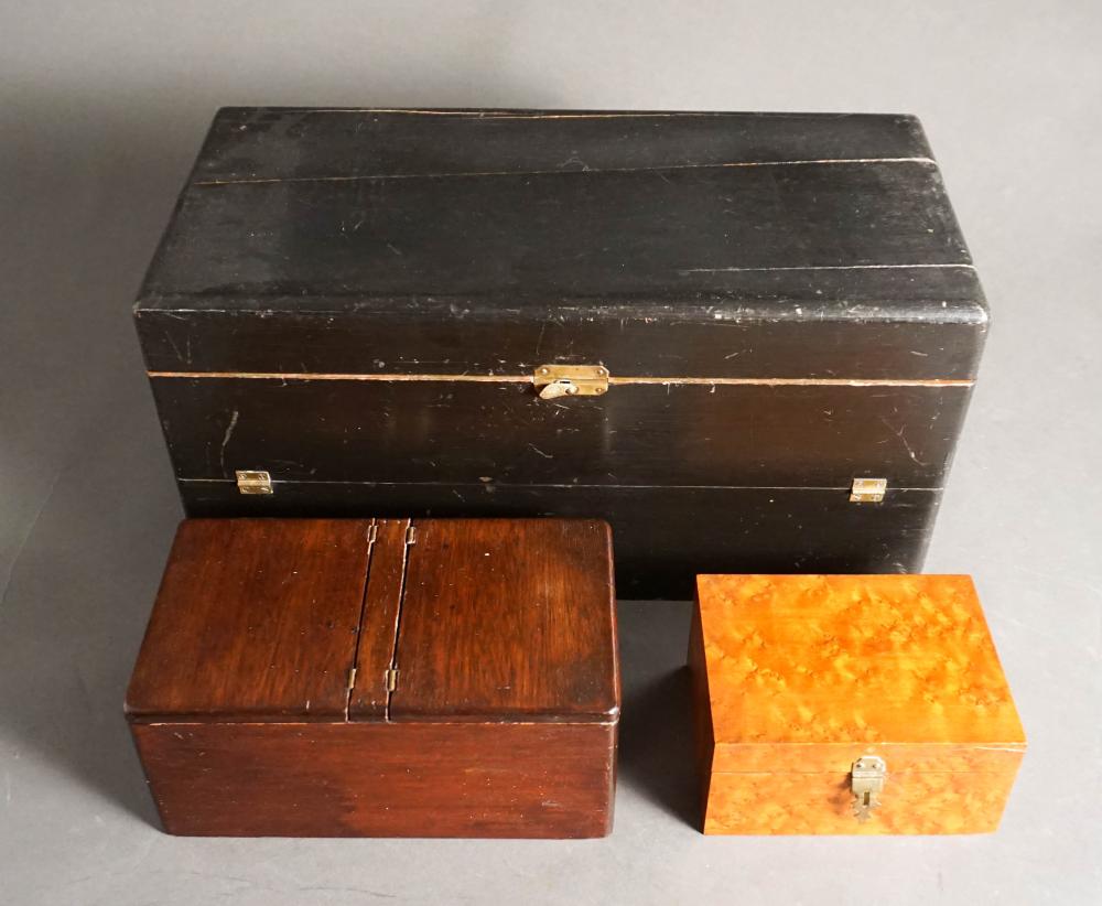 BLACK PAINTED FRUITWOOD HINGED