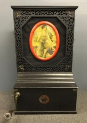 Black painted hurdy gurdy with
