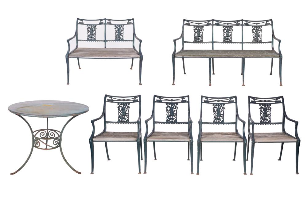 BLACK-PAINTED IRON PATIO