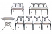 BLACK-PAINTED IRON PATIO SUITE