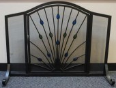 BLACK PAINTED METAL AND MESH F
