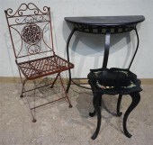BLACK PAINTED METAL AND PAINTE