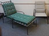 BLACK PAINTED METAL CHAISE LOU