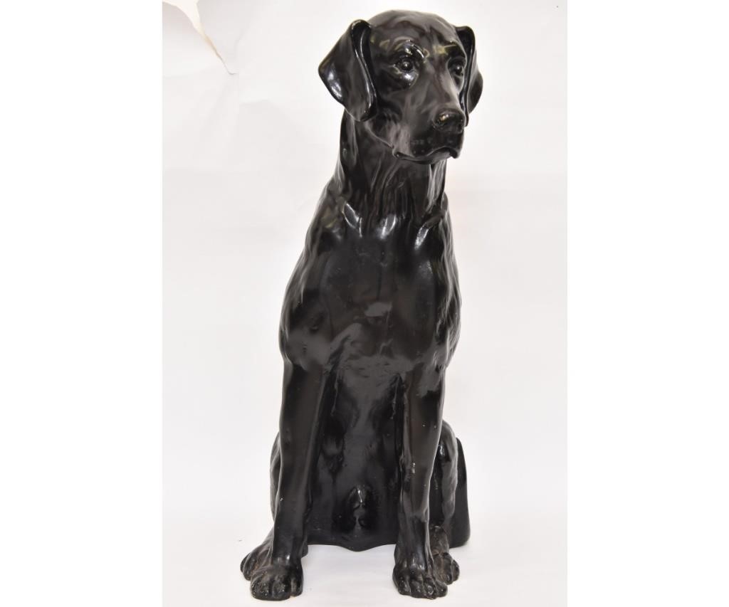 Black painted plaster Labrador