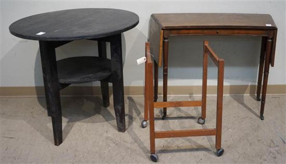 BLACK PAINTED ROUND TABLE, A
