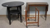 BLACK PAINTED ROUND TABLE, A F