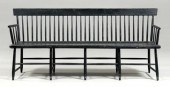 Black-painted Windsor bench, s