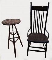 BLACK PAINTED WINDSOR CHAIR AN