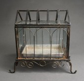 BLACK PAINTED WROUGHT IRON AND