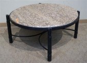 BLACK PAINTED WROUGHT IRON AND