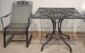 BLACK PAINTED WROUGHT IRON SQU