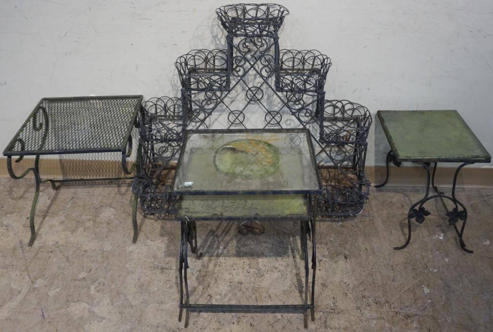 BLACK PAINTED WROUGHT IRON TABLE