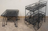 BLACK PAINTED WROUGHT IRON TEA