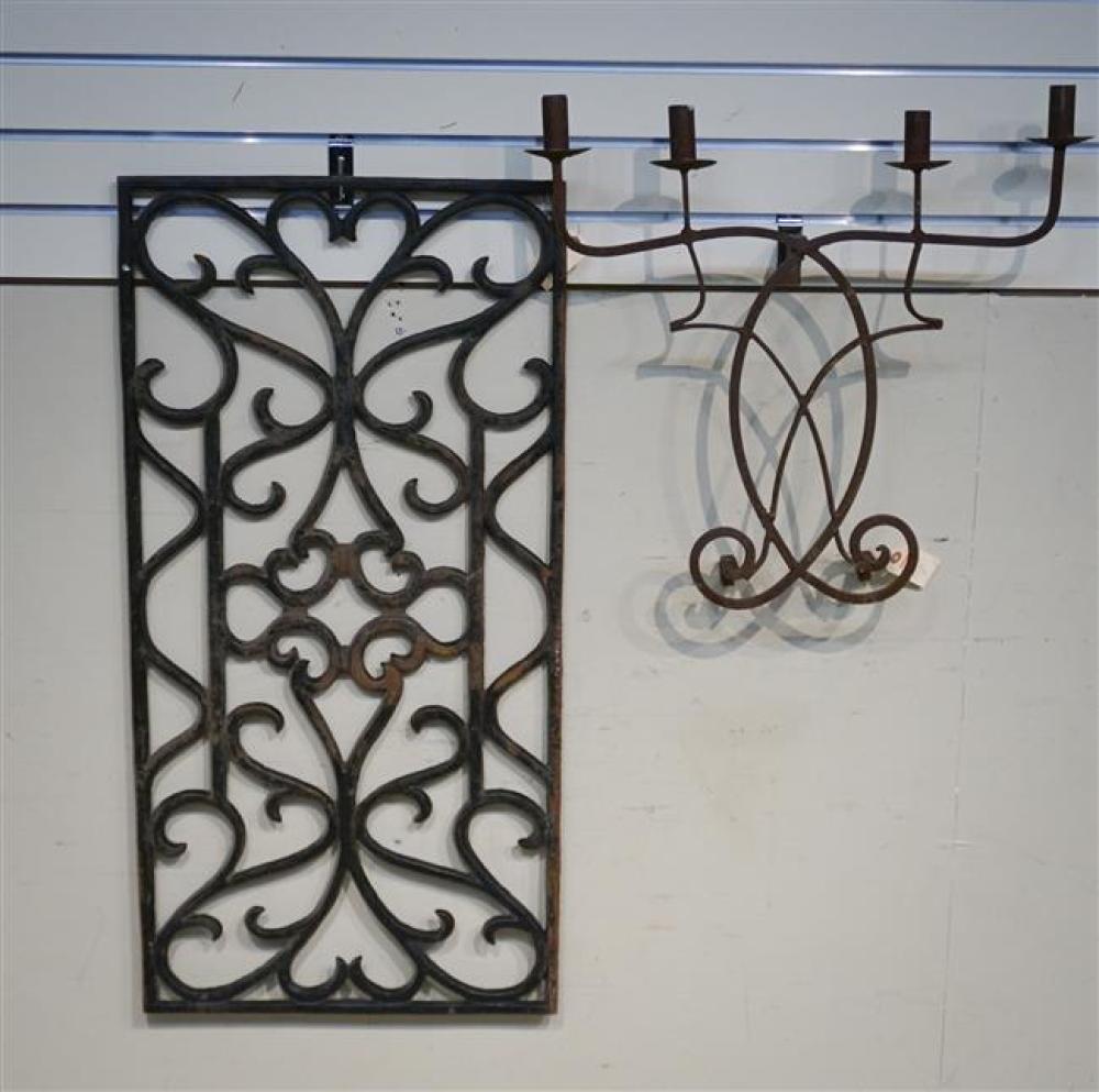 BLACK PAINTED WROUGHT IRON WALL