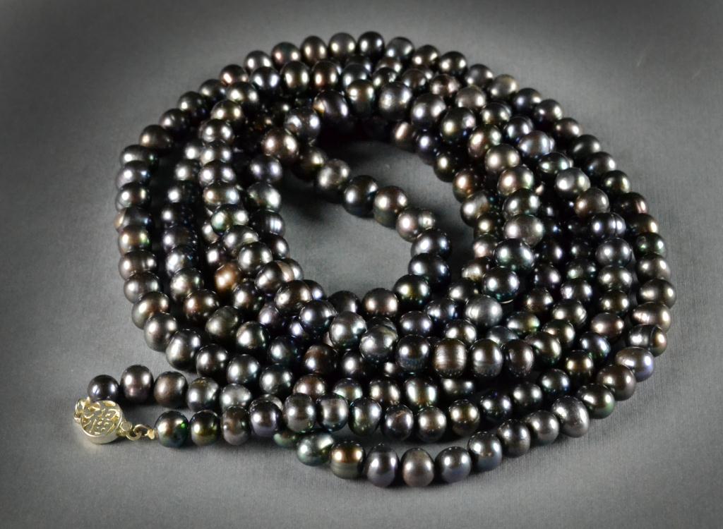 Black Pearl Necklace 62'' LStrand