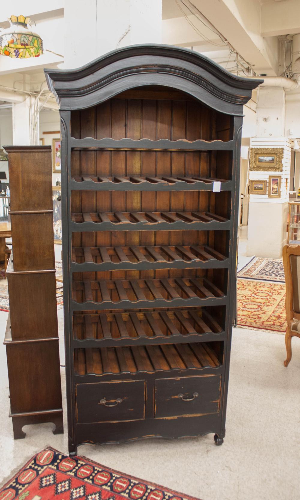 BLACK PROVINCIAL STYLE WINE DISPLAY