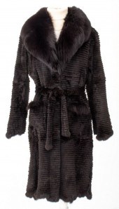 BLACK RABBIT & FOX FUR-TRIMMED