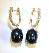 BLACK STAR SAPPHIRE AND DIAMON