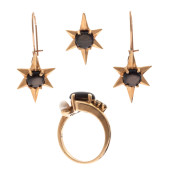 BLACK STAR SAPPHIRE, DIAMOND,