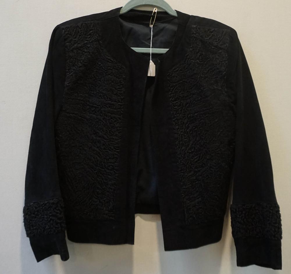 BLACK SUEDE AND KARAKUL OPEN