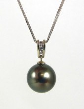 BLACK TAHITIAN PEARL AND DIAMO