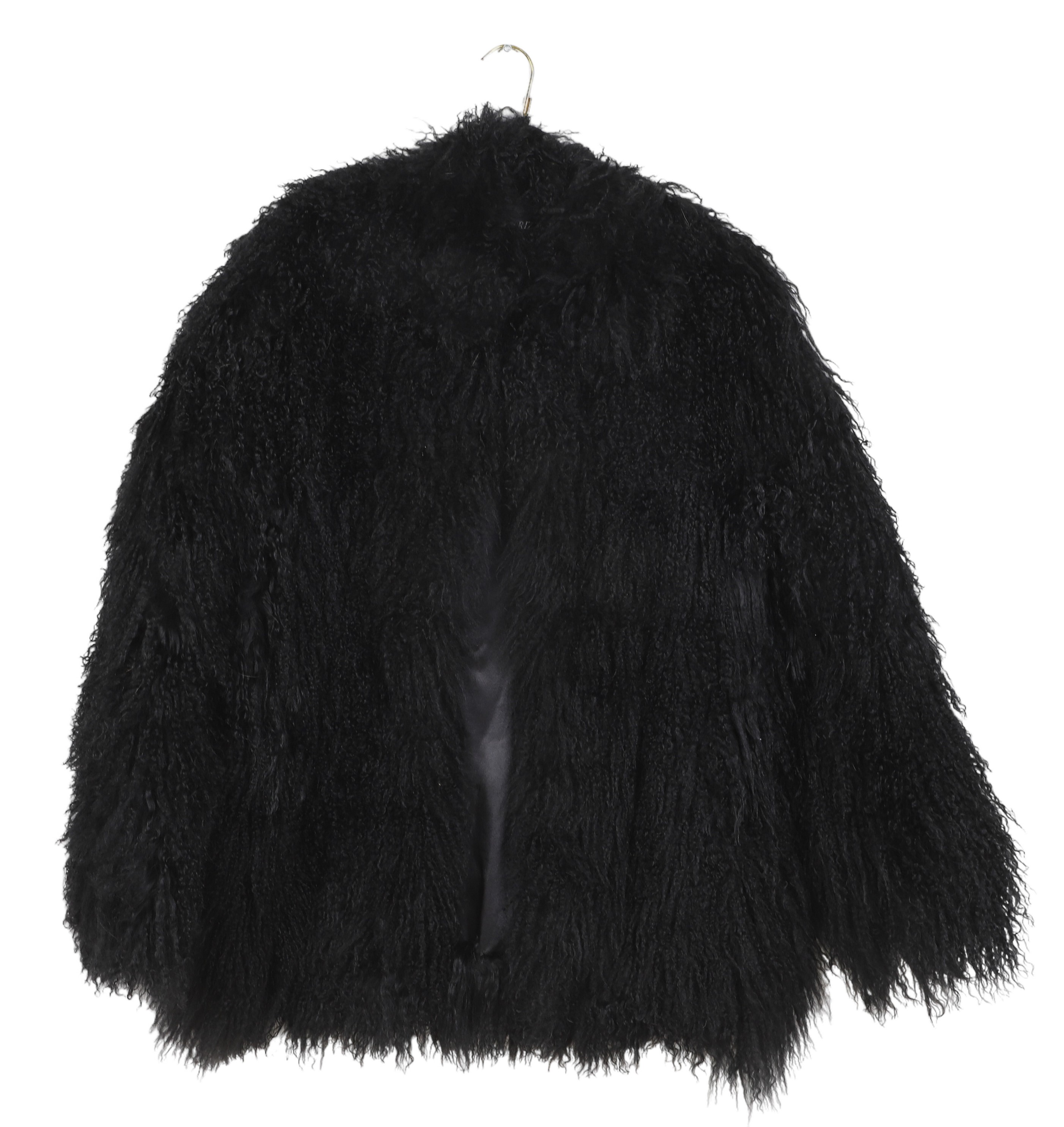 Black Tibetan lamb shag coat,