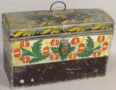 BLACK TOLEWARE DOMED LID DOCUM