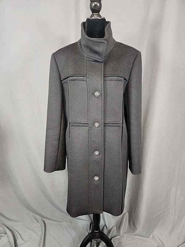 Black Wool, Poly, Viscose Blend