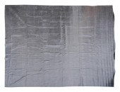 BLACK WOVEN LEATHER AREA RUGBl