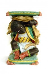 Blackamoor figure garden seat