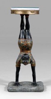 Blackamoor pedestal, carved an