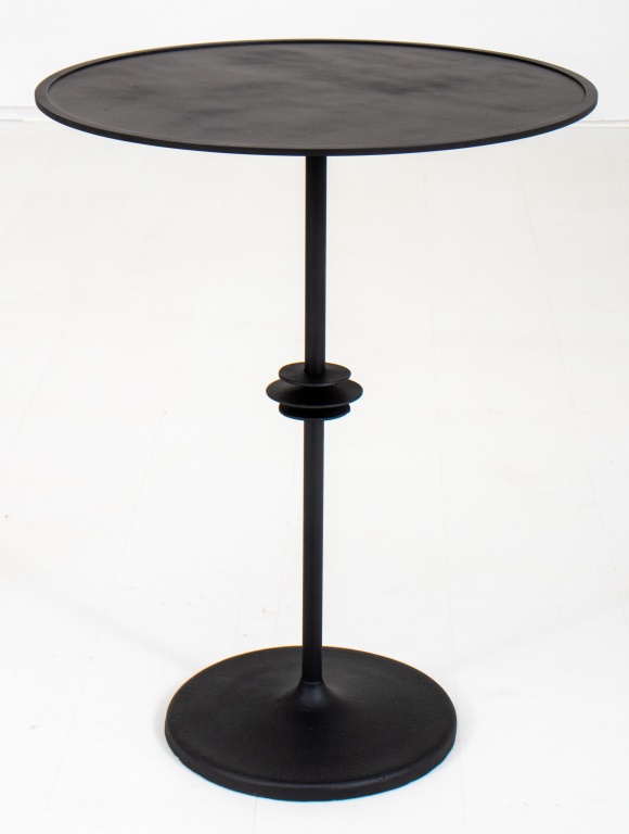 BLACKENED STEEL END TABLE Blackened